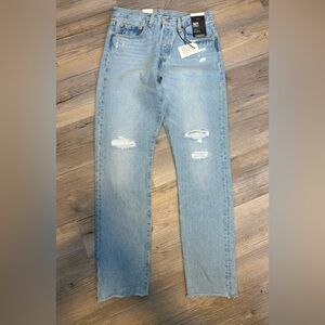 Levi’s 501 distressed skinny jeans 27x30 new with tags
